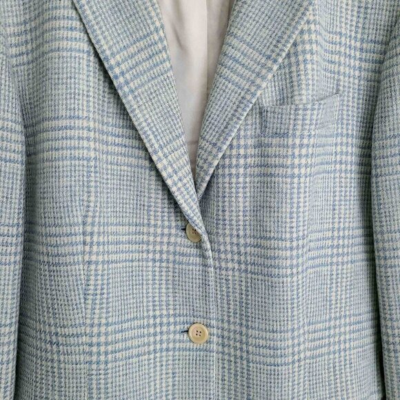 RALPH LAUREN ~ Plus Size Vintage Blue Plaid Blazer – 16W Excellent - Picture 6 of 13
